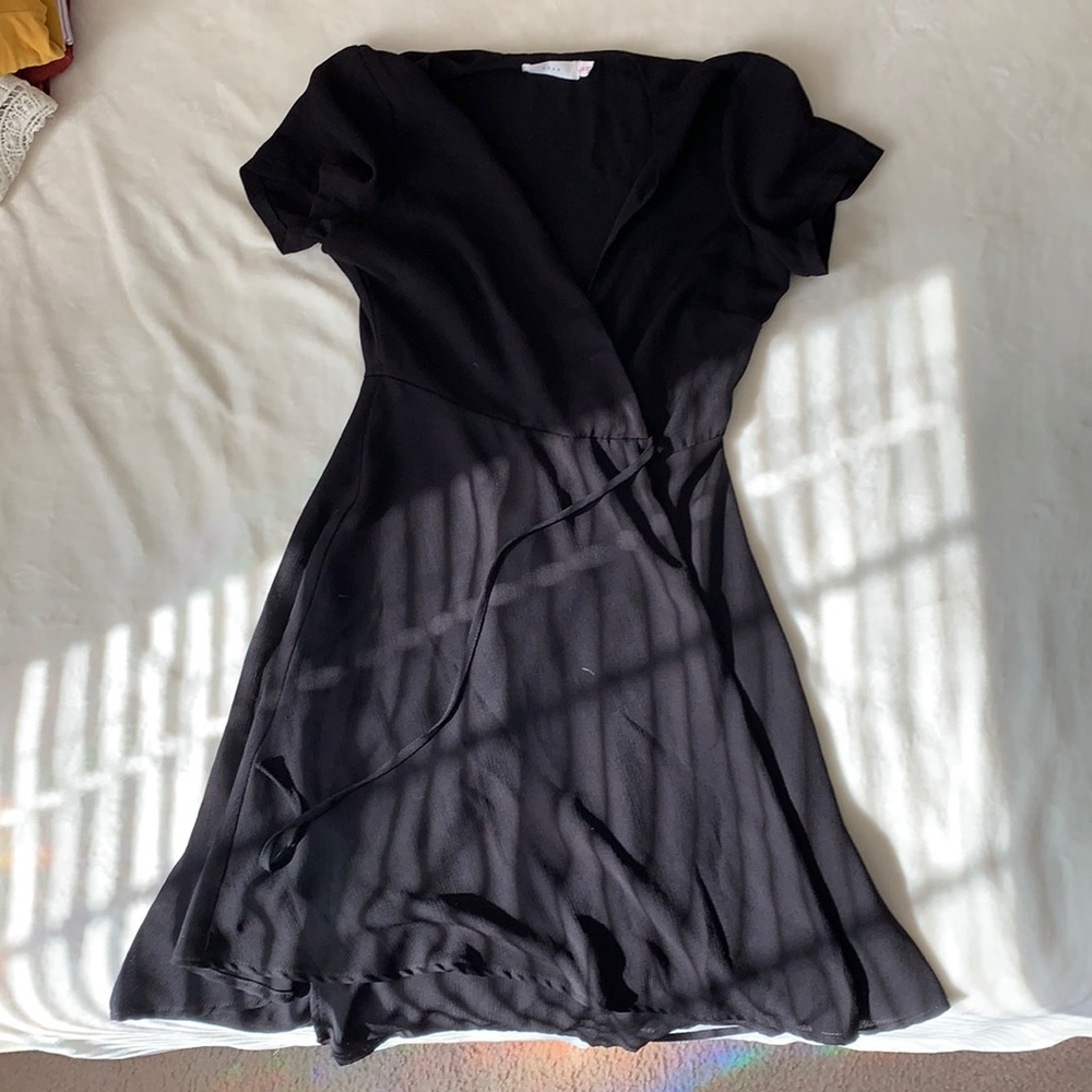 Wrap around black dress